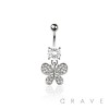 316L SURGICAL STEEL MULTI CZ BUTTERFLY BELLY BUTTON NAVEL RING 